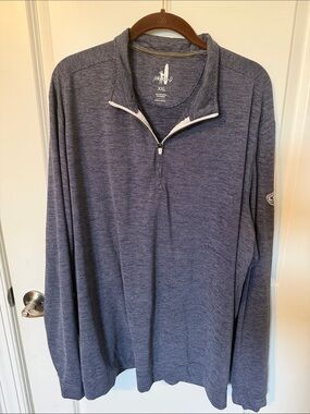 johnnie-O Men’s XXL Navy Heather Quarter Zip Performance Pullover Corporate Logo